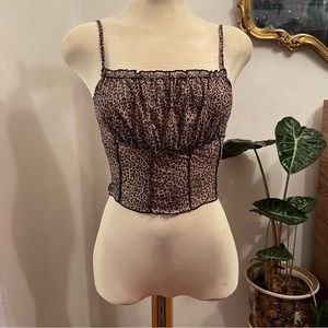 free add-on - sheer leopard crop tank cami